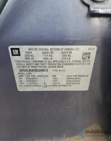 2014 Chevrolet Equinox Ls z USA, uszkodzony, nr VIN 2GNALAEK3E6368612